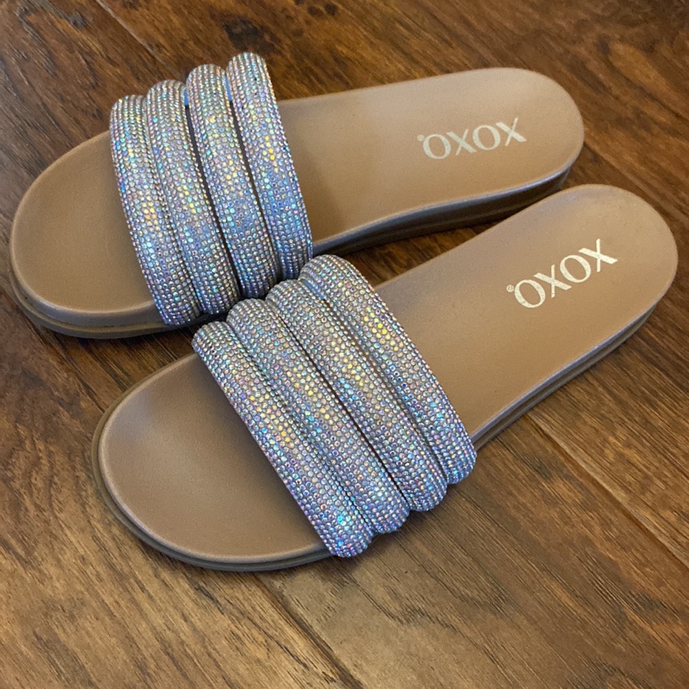 Rhinestone sandals XOXO